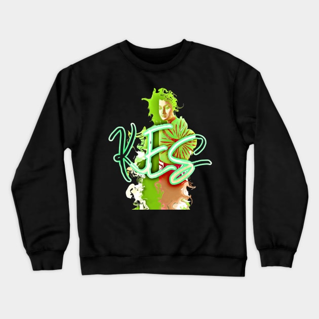 Kiwi hibiscus fire Crewneck Sweatshirt by ericbear36